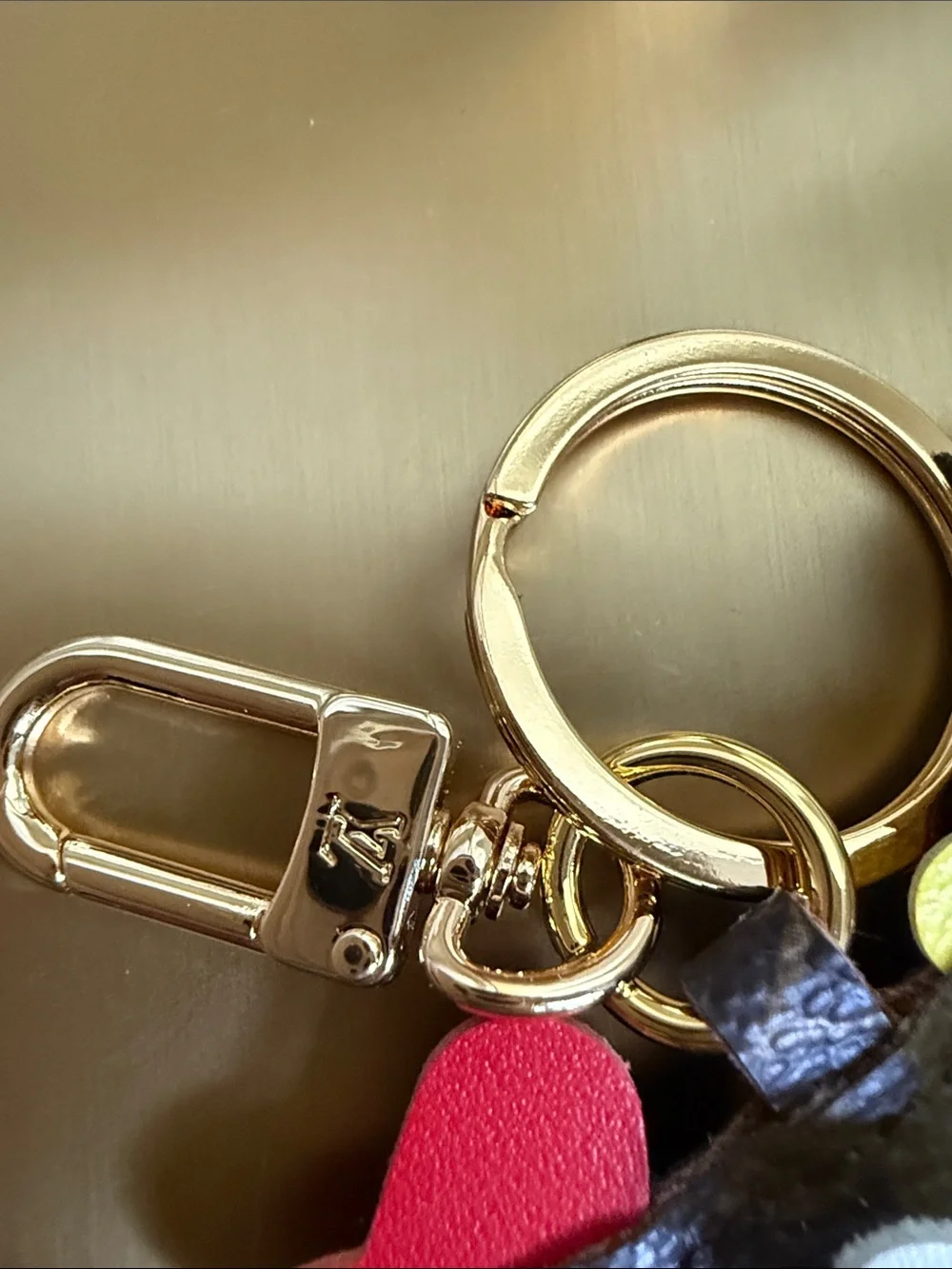 Upcycle Designer-Inspired Brown Horse Keychain with White Flower Accent